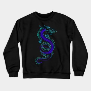 Neon Blue Dragon Crewneck Sweatshirt